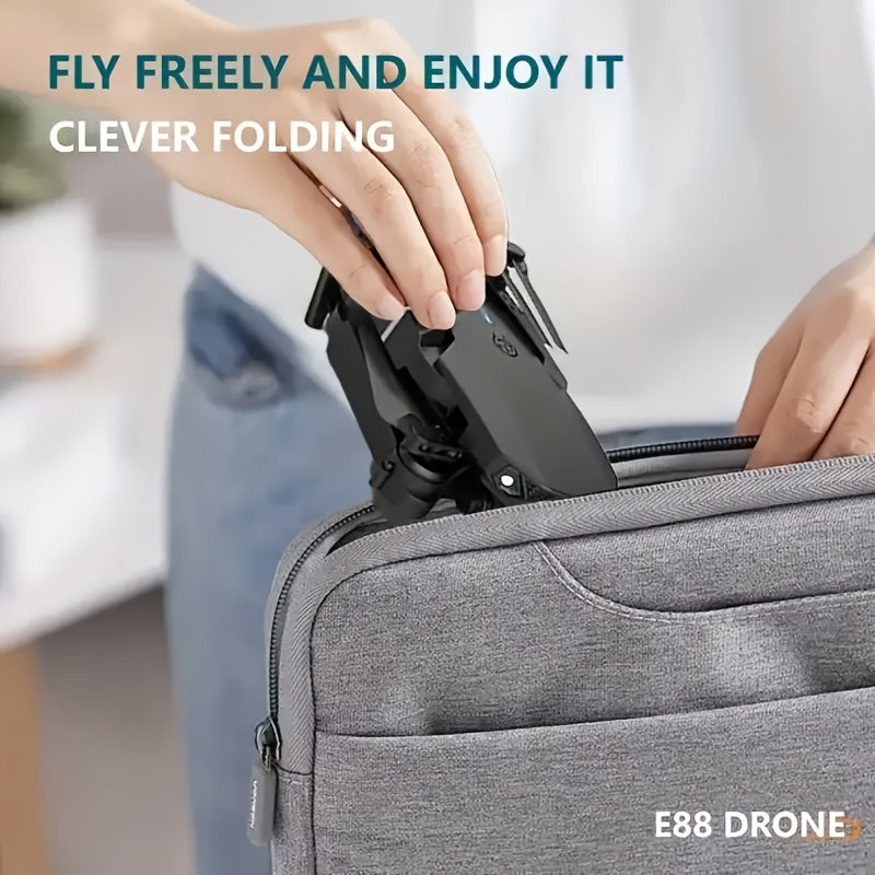 [E88 Drone] E88 Drone with HD Dual Cameras, Single Battery, One-Key Return, WiFi Connectivity, Aerial Photography Drone, Quadcopter Remote Control Drone, Christmas Halloween Thanksgiving Gift