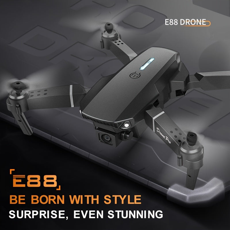 [E88 Drone] E88 Drone with HD Dual Cameras, Single Battery, One-Key Return, WiFi Connectivity, Aerial Photography Drone, Quadcopter Remote Control Drone, Christmas Halloween Thanksgiving Gift