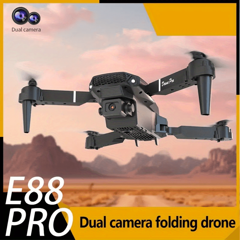 [E88 Drone] E88 Drone with HD Dual Cameras, Single Battery, One-Key Return, WiFi Connectivity, Aerial Photography Drone, Quadcopter Remote Control Drone, Christmas Halloween Thanksgiving Gift