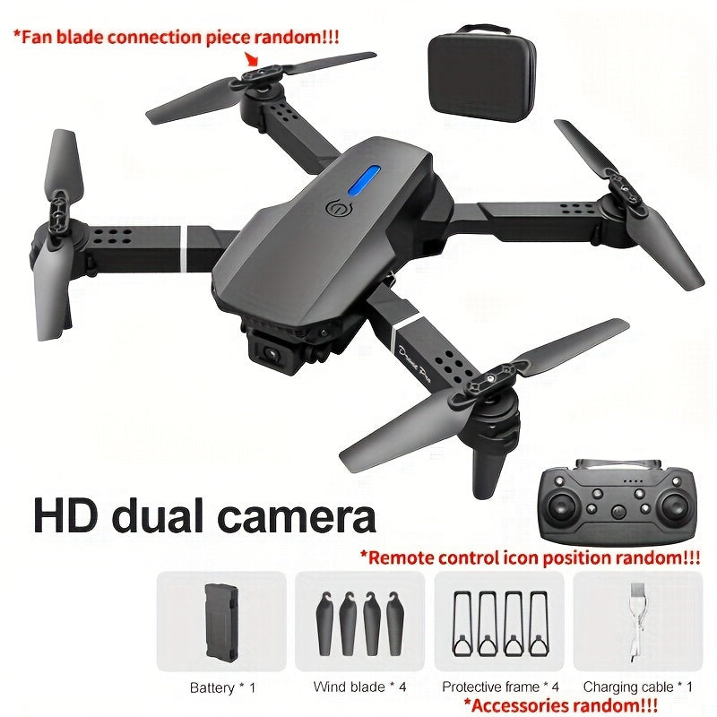 [E88 Drone] E88 Drone with HD Dual Cameras, Single Battery, One-Key Return, WiFi Connectivity, Aerial Photography Drone, Quadcopter Remote Control Drone, Christmas Halloween Thanksgiving Gift