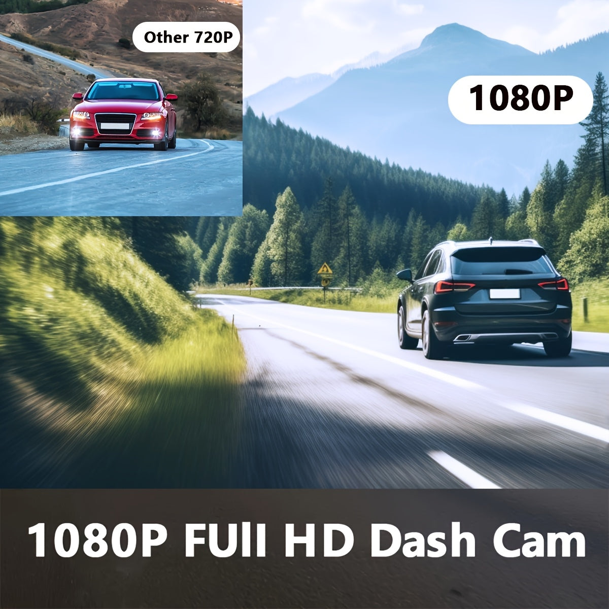 HD 1080P Front & Interior Dash Cam – Compact Car DVR with 170° Wide-Angle Lens, Night Vision, 24-Hour Parking Monitor, Loop Recording, G-Sensor – SD Card Not Included.