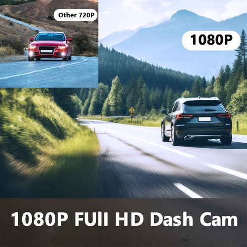 HD 1080P Front & Interior Dash Cam – Compact Car DVR with 170° Wide-Angle Lens, Night Vision, 24-Hour Parking Monitor, Loop Recording, G-Sensor – SD Card Not Included.