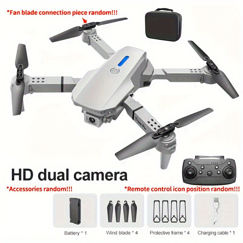 [E88 Drone] E88 Drone with HD Dual Cameras, Single Battery, One-Key Return, WiFi Connectivity, Aerial Photography Drone, Quadcopter Remote Control Drone, Christmas Halloween Thanksgiving Gift