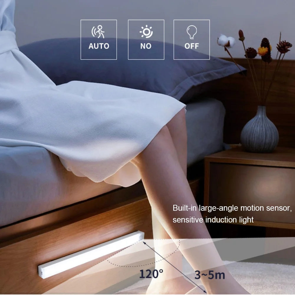 ✨ Wireless LED Motion Sensor Light – Type-C Rechargeable Night Lamp for Cabinets, Wardrobes, Stairs & Kitchens ✨