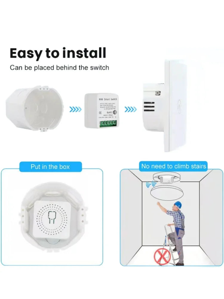 Tuya 16A MINI Wifi Switch DIY 1-way Remote Control Timer Relay Automation For Smart Life Work With Alexa Google Home Alice