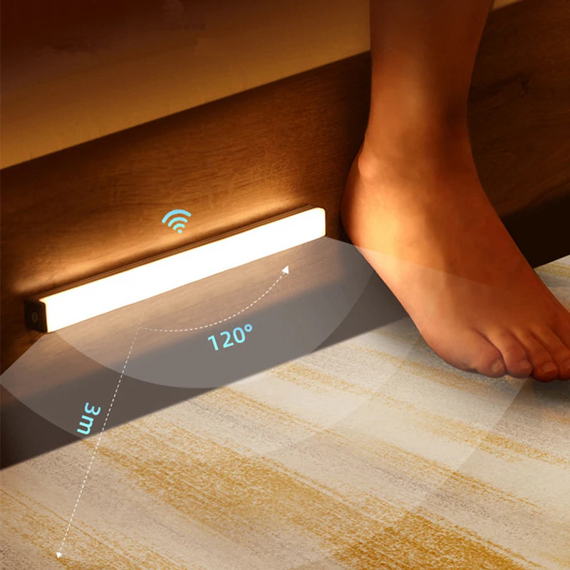 ✨ Wireless LED Motion Sensor Light – Type-C Rechargeable Night Lamp for Cabinets, Wardrobes, Stairs & Kitchens ✨