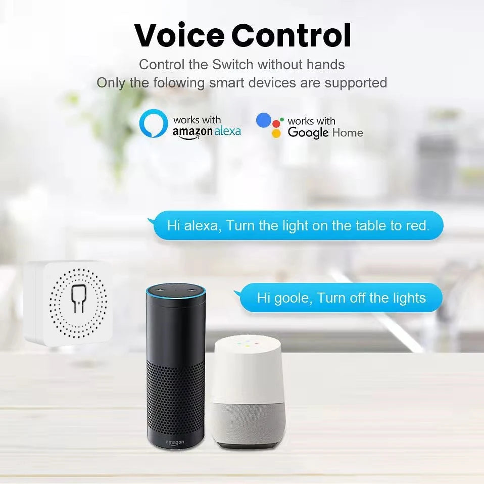 Tuya 16A MINI Wifi Switch DIY 1-way Remote Control Timer Relay Automation For Smart Life Work With Alexa Google Home Alice