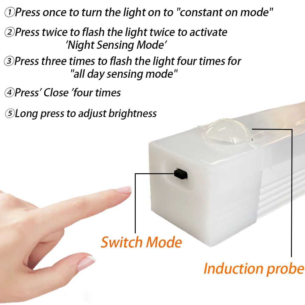 ✨ Wireless LED Motion Sensor Light – Type-C Rechargeable Night Lamp for Cabinets, Wardrobes, Stairs & Kitchens ✨