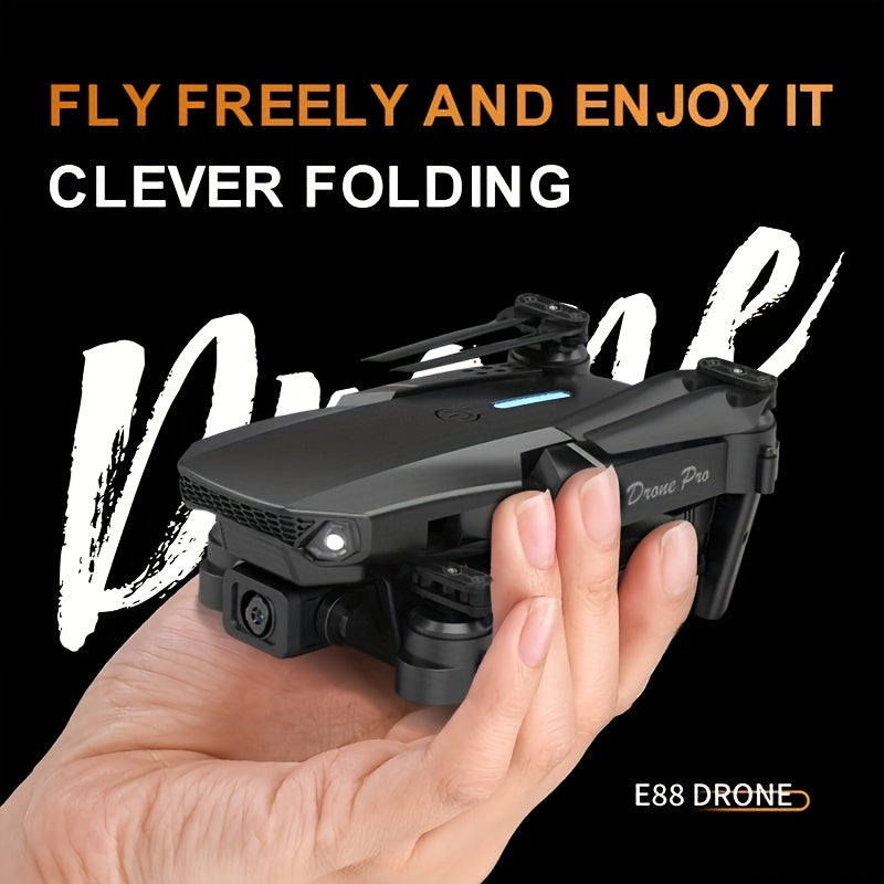 [E88 Drone] E88 Drone with HD Dual Cameras, Single Battery, One-Key Return, WiFi Connectivity, Aerial Photography Drone, Quadcopter Remote Control Drone, Christmas Halloween Thanksgiving Gift