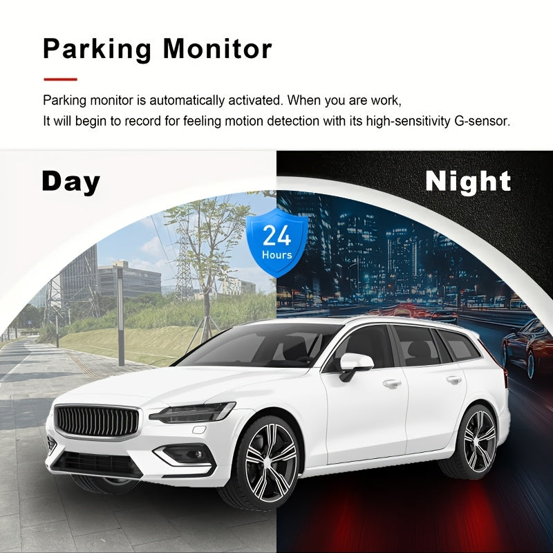 HD 1080P Front & Interior Dash Cam – Compact Car DVR with 170° Wide-Angle Lens, Night Vision, 24-Hour Parking Monitor, Loop Recording, G-Sensor – SD Card Not Included.